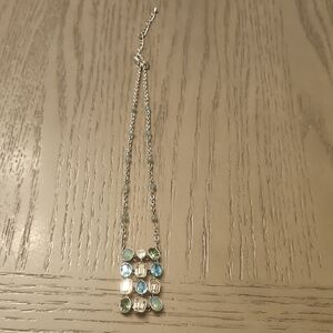 Elegant Silver and Blue Gemstone Necklace